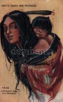 White Swan an Papoose, Native American folklore, Emb.; H. H. Tammen 3436. s: L. Peterson
