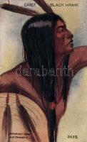 Chief Black Hawk, Native American folklore, Emb.; H. H. Tammen 3433.; L. Peterson