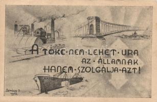 'A tőke nem lehet ura az államnak...' Magyar nyilaskeresztes propaganda; kiadja Krajcsuska István Kassán / Hungarian national socialist (Arrow Cross Party) propaganda s: Talmácsy J.