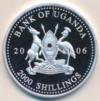 Uganda 2006. 2000Sh Ag "A labdarúgás halhatatlanjainak csarnoka - Hollandia 1990-es évek/Ronald Koeman" T:PP Uganda 2006. 2000 Shilling Ag "Hall of Fame of football - Netherland 1990's/Ronald Koeman" C:PP