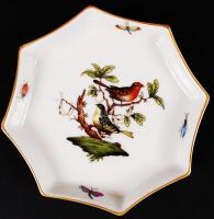 Herendi Rothschild tálka, kézzel festett, hibátlan, jelzett, 11x11 cm