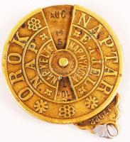 Antik réz öröknaptár, d: 2,5 cm / Antique brass perpetual calendar