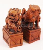 Antik kínai zsírkő könyvtámasz, 2 db /
book holders
