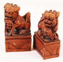 Antik kínai zsírkő könyvtámasz, 2 db /
book holders