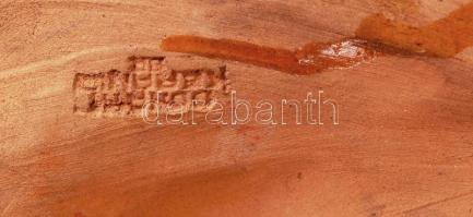 Art-deco férfi-nő páros fali kerámia, kis sérüléssel, jelzett, 23x18 cm