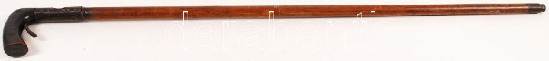 cca 1900 Sétapálca, puskamű a szárában. Hatástalanított.  / Walking cane with gun in the stick. Deactivated. 89 cm