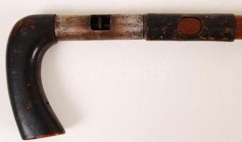 cca 1900 Sétapálca, puskamű a szárában. Hatástalanított.  / Walking cane with gun in the stick. Deac...