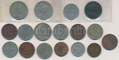 Ausztria 1893-1948. 17db vegyes fémpénz T:vegyes
Austria 1893-1948. 17pcs of mixed coins C:mixed