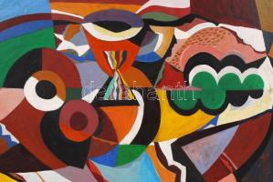 Ifj. Guti József (1946-): Csendélet az asztalon. Olaj, farost, jelzett, 60×80 cm