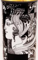 Hollóházi Szász Endre tervezte váza, matricás, jelzett, hibátlan m: 20 cm