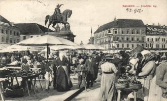 Zagreb, Jelacicev trg / Jelacic square, market place