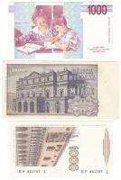 Olaszország 1975-1990. 1000L (3x) T:I,II-,III
Italy 1975-1990. 1000 Lire (3x) C:UNC,VF,F