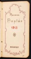 1915 Tárca naptár (Recece naptár). Bőr kötésben 35x70 mm