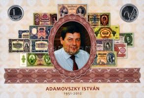 2012. 1Ft Ag + 2Ft Ag "Adamovszky István emlékére" limitált díszkiadás "0050" sorszámmal jelezve, tanúsítvánnyal (0.999) T:BU Csak 110db! Hungary 2012. 1 Forint Ag + 2 Forint Ag "In memory of István Adamovszky" limited set in original paper case with "0050" serial number C:BU Only 110 examples! Adamo FE20-21.
