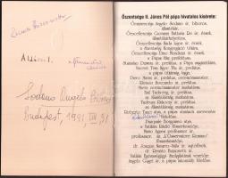 1991 II. János Pál pápa magyarországi látogatása 6 db alkalmi boríték + programfüzet egyházatyák, bí...