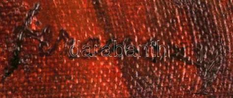 Ferenczy jelzéssel: Kutya, olaj, vászon, fa keretben, 30x43,5 cm