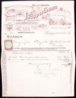 1911 Bp., V. Propper Samu gépgyáros reklámos fejléces számlája