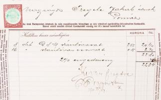 1911 Bp., V. Propper Samu gépgyáros reklámos fejléces számlája