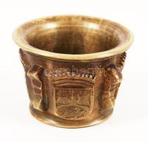 XIX. sz. eleje: Gyógyszertári bronz mozsár, törő nélkül / XIXth century: Pharmacy mortar made of bronze. 7x10 cm