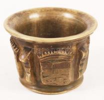 XIX. sz. eleje: Gyógyszertári bronz mozsár, törő nélkül / XIXth century: Pharmacy mortar made of bro...