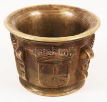 XIX. sz. eleje: Gyógyszertári bronz mozsár, törő nélkül / XIXth century: Pharmacy mortar made of bro...