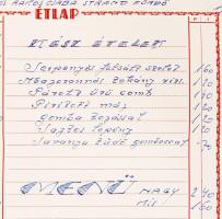 1940 Bp., IX. Zsin Zoltán vendéglő és étterem reklámos fejléces számlája