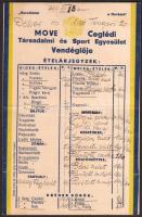 1941 Cegléd, MOVE Ceglédi Társadalmi és Sport Egyesület Vendéglőjének étlapja