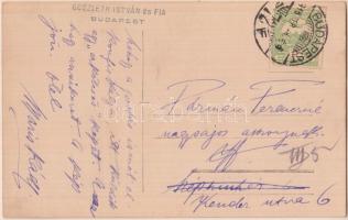 cca 1900 Vízváry Mariska (1877-1954) színésznő érdekes tartalmú, saját kezű képeslapja