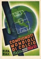 1934 Campionato mondiale di calcio / FIFA World Cup s: Martinati; hátoldalán a magyar csapat aláírásai / signed by the Hungarian football team (Rb)