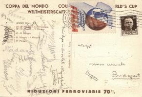 1934 Campionato mondiale di calcio / FIFA World Cup s: Martinati; hátoldalán a magyar csapat aláírás...