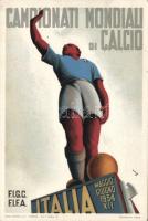 1934 Campionato mondiale di calcio / FIFA World Cup s: Mario Gros; hátoldalán a magyar csapat aláírásai / signed by the Hungarian football team (Rb)