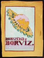 cca 1930 Hetényi Tibornak (1891–1977) tulajdonított Borszéki borvíz reklámplakát. Vegyes technika, papír. / cca 1930 Borsec mineral vater advertising essay. Mixed technique 23x29 cm