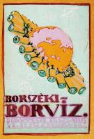 cca 1930 Hetényi Tibornak (1891–1977) tulajdonított Borszéki borvíz reklámplakát. Vegyes t...