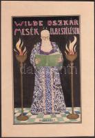 cca 1930 Wilde Oszkár - Mesék, elbeszélések könyvborító terv. Akvarell, papír. / cca 1930 Oscar Wilde book illustration. Watercolor, paper. 16x21 cm