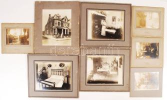 1916 Egy Amerikába szakadt magyar család életkörülményeit ábrázoló fotók. A Pennsylvania állambeli Bolez család lakását ábrázoló 8 db nagyméretű fotó / 1916 Hungarian immigrant in Pennsylvania state. 8 enteriur photos 24x22, 36x30 cm