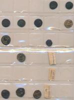 35db római follis 2db berakólapon szebb darabokkal T:vegyes