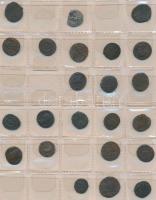 35db római follis 2db berakólapon szebb darabokkal T:vegyes