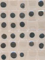 35db római follis 2db berakólapon szebb darabokkal T:vegyes