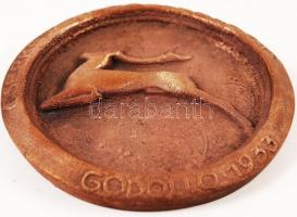 Nagy Árpád (1894-1959): Cserkész világtáborozás Gödöllő 1933. Bronz plakett, jelzett, hátán címerrel...