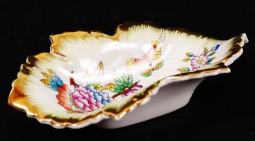 Herendi Viktória mintás porcelán tálka, hibátlan, jelzett, 16x9 cm