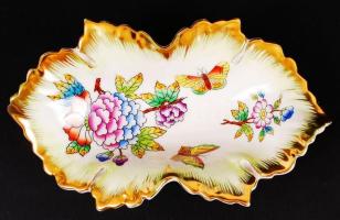 Herendi Viktória mintás porcelán tálka, hibátlan, jelzett, 16x9 cm