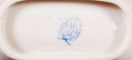 Herendi Viktória mintás porcelán tálka, hibátlan, jelzett, 16x9 cm