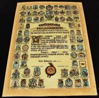 1925 Országos Magyar Hadimúzeum Egyesület Nemzeti Ereklye sorszámozott, névre szóló. Nagy-Magyarorsz...