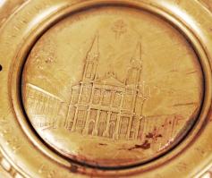 1934 Dunántúli Automobil és Motorclub jelvénye, réz, d:7,5 cm