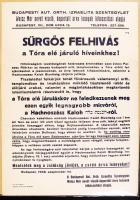 1948 A Budapesti Aut. Orth. Izraelita Szentegylet Weisz Mór nevét viselő, deportált árva lányok kiházasítási alapja plakát / Judaica poster 30x43 cm