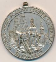 1934. Gábor Áron Polgári Lövész Egyesület Budapest ezüstözött Br díjérem (40mm) T:2-