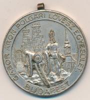 1934. "Gábor Áron Polgári Lövész Egyesület Budapest" ezüstözött Br díjérem (40mm) T:2-