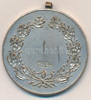 1934. "Gábor Áron Polgári Lövész Egyesület Budapest" ezüstözött Br díjérem (40mm) T:2-