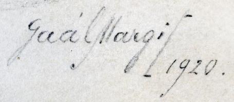 Gaál Margit (1898-?): L'homme:je meurs, La femme:je meurs. Vegyes technika, papír, jelzett, 24×...