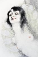 Gaál Margit (1898-?): L'homme:je meurs, La femme:je meurs. Vegyes technika, papír, jelzett, 24×...